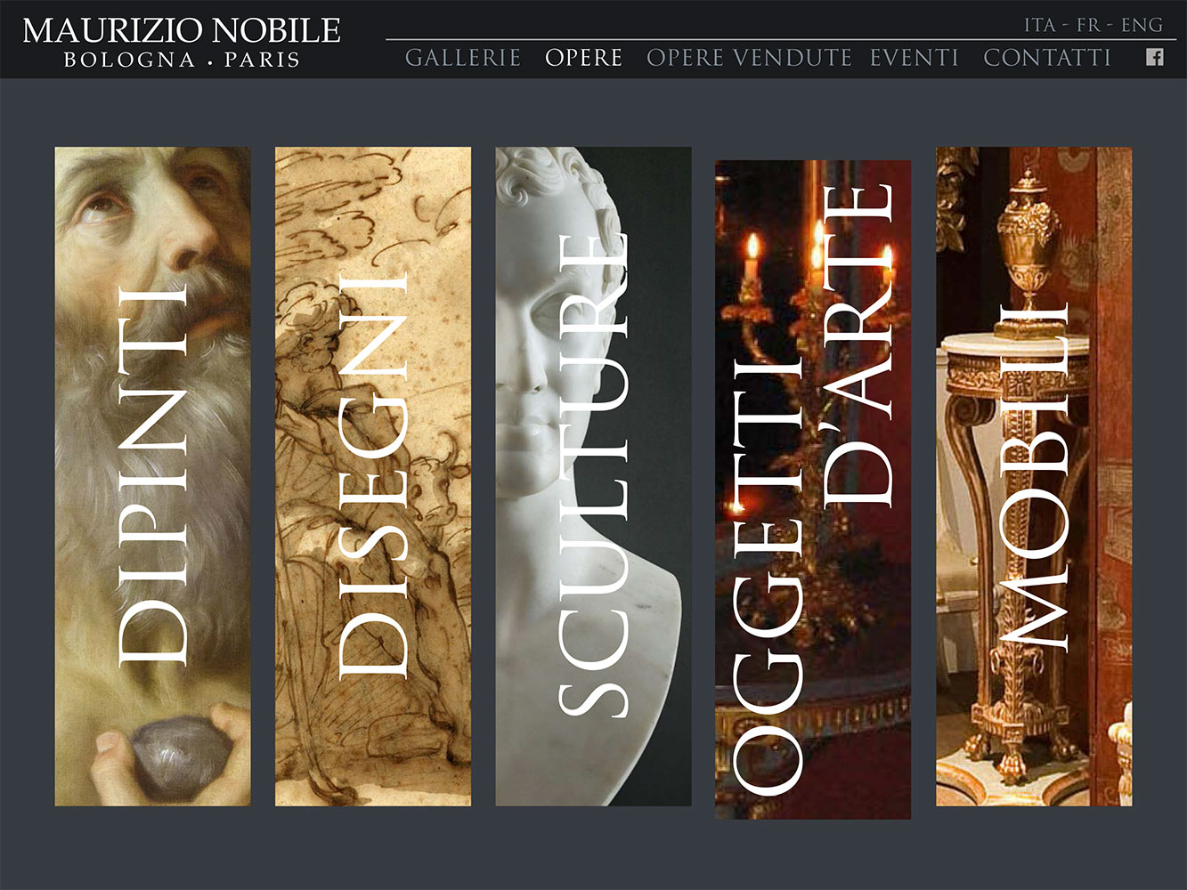 UI design of the Categories page for M. Nobile