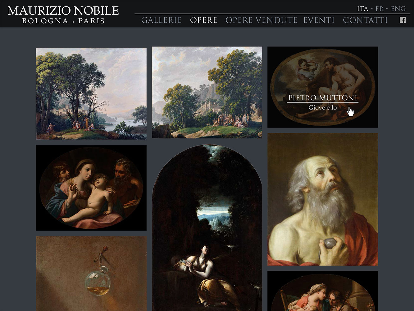 UI design of the Artworks page for M. Nobile
